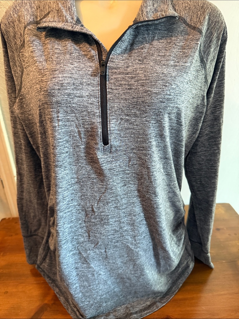 GAP Women's Heather Gray Brushed Tech jersey Half-Zip Pullover
